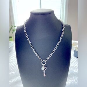 Charm Silver Tone Pendant Necklace
